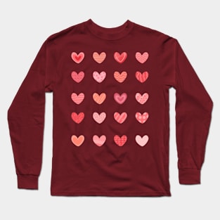 Valentine’s Day pink hearts Long Sleeve T-Shirt